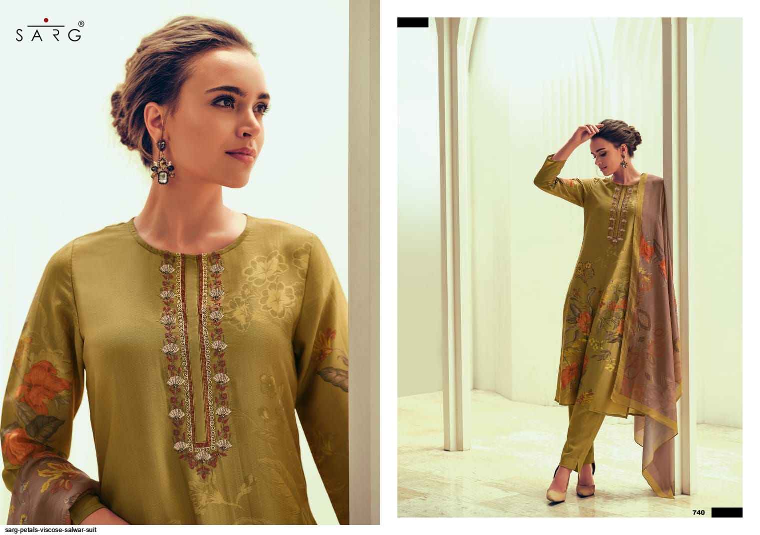 Sarg Petals Viscose Dress Material Best Wholesale Suits