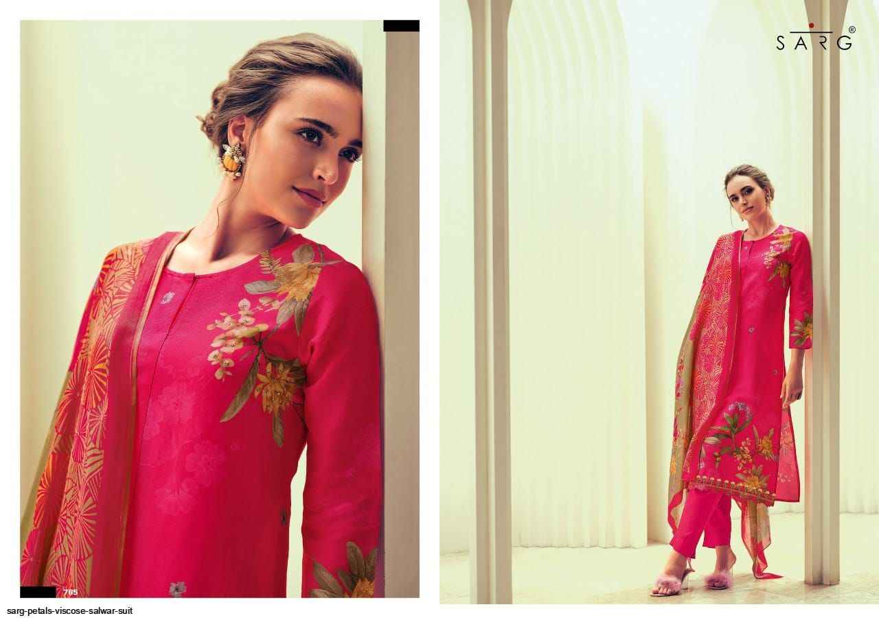 Sarg Petals Viscose Dress Material Best Wholesale Suits