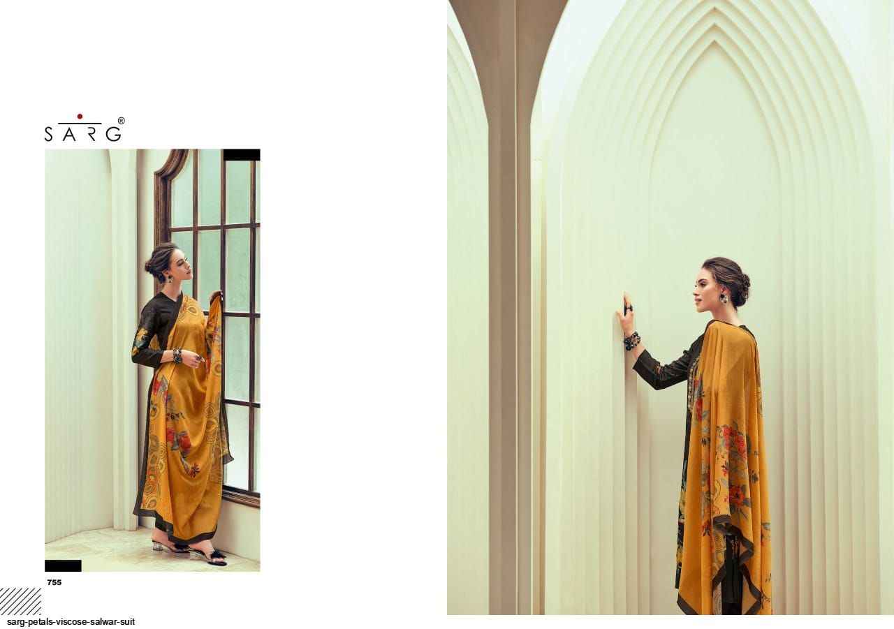 Sarg Petals Viscose Dress Material 8 pcs Catalogue