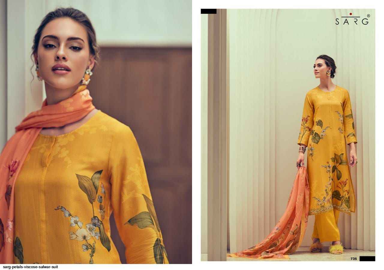 Sarg Petals Viscose Dress Material 8 pcs Catalogue