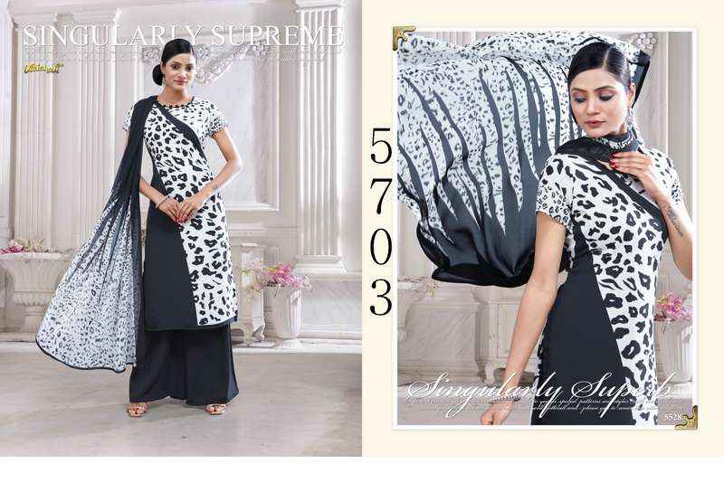 Vaishali crepe dress material top