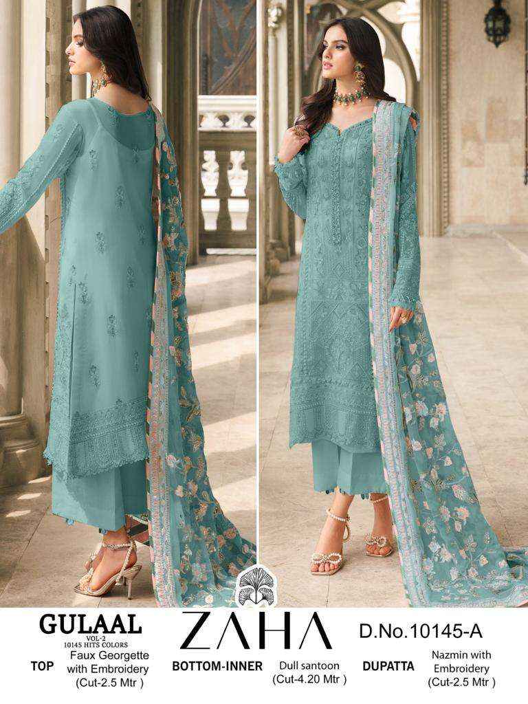 Zaha Gulaal Vol 2 Georgette Dress Material Best Suits Online Wholesaler