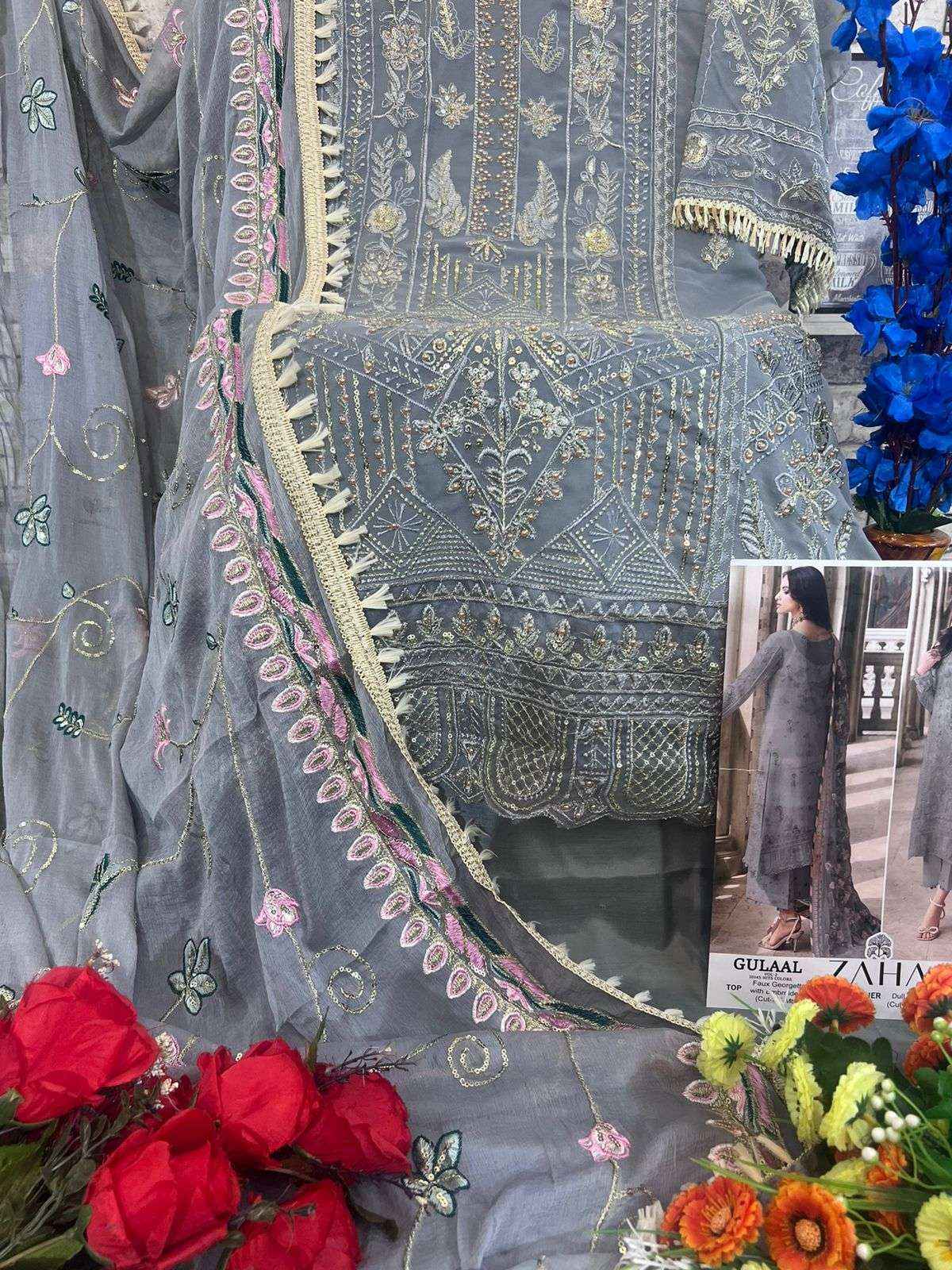 Zaha Gulaal Vol 2 Georgette Dress Material 4 pcs Catalogue