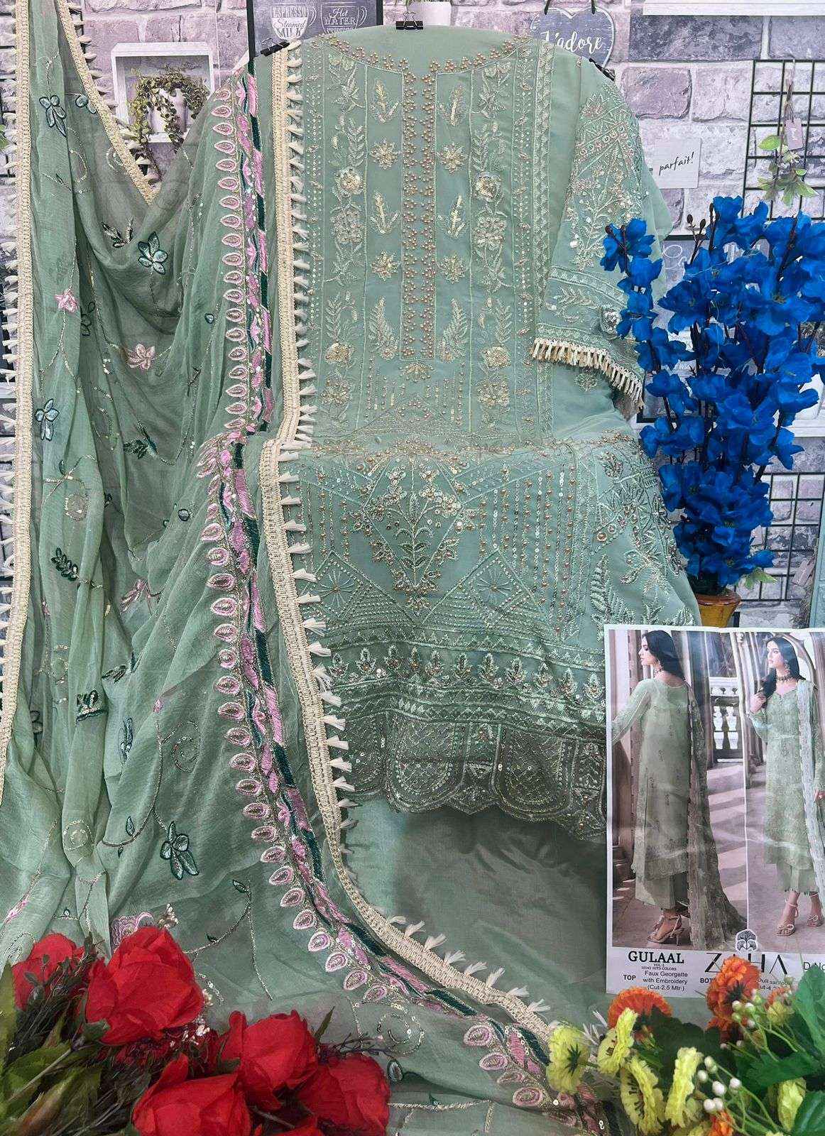 Zaha Gulaal Vol 2 Georgette Dress Material 4 pcs Catalogue