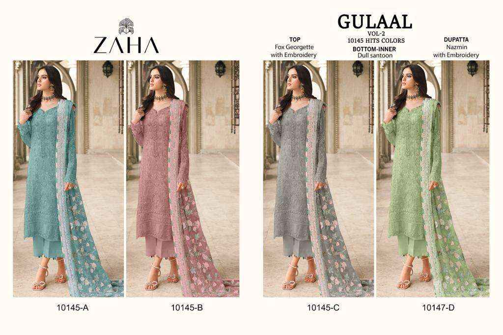 Zaha Gulaal Vol 2 Georgette Dress Material 4 pcs Catalogue