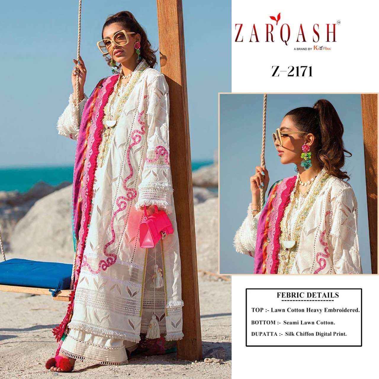Zarqash Aziz Luxury Lawn Cotton Dress Material 4 pcs Catalogue