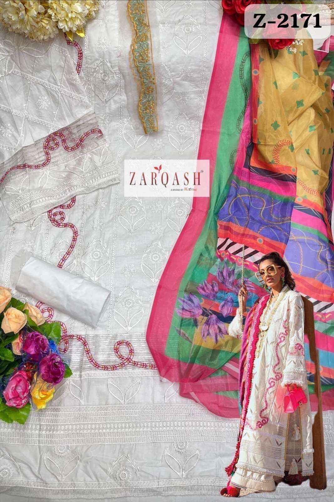 Zarqash Aziz Luxury Lawn Cotton Dress Material 4 pcs Catalogue