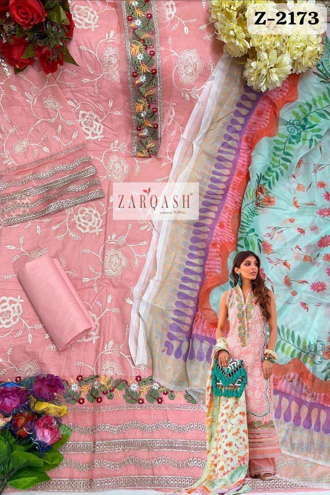 Zarqash Aziz Luxury Lawn Cotton Dress Material 4 pcs Catalogue
