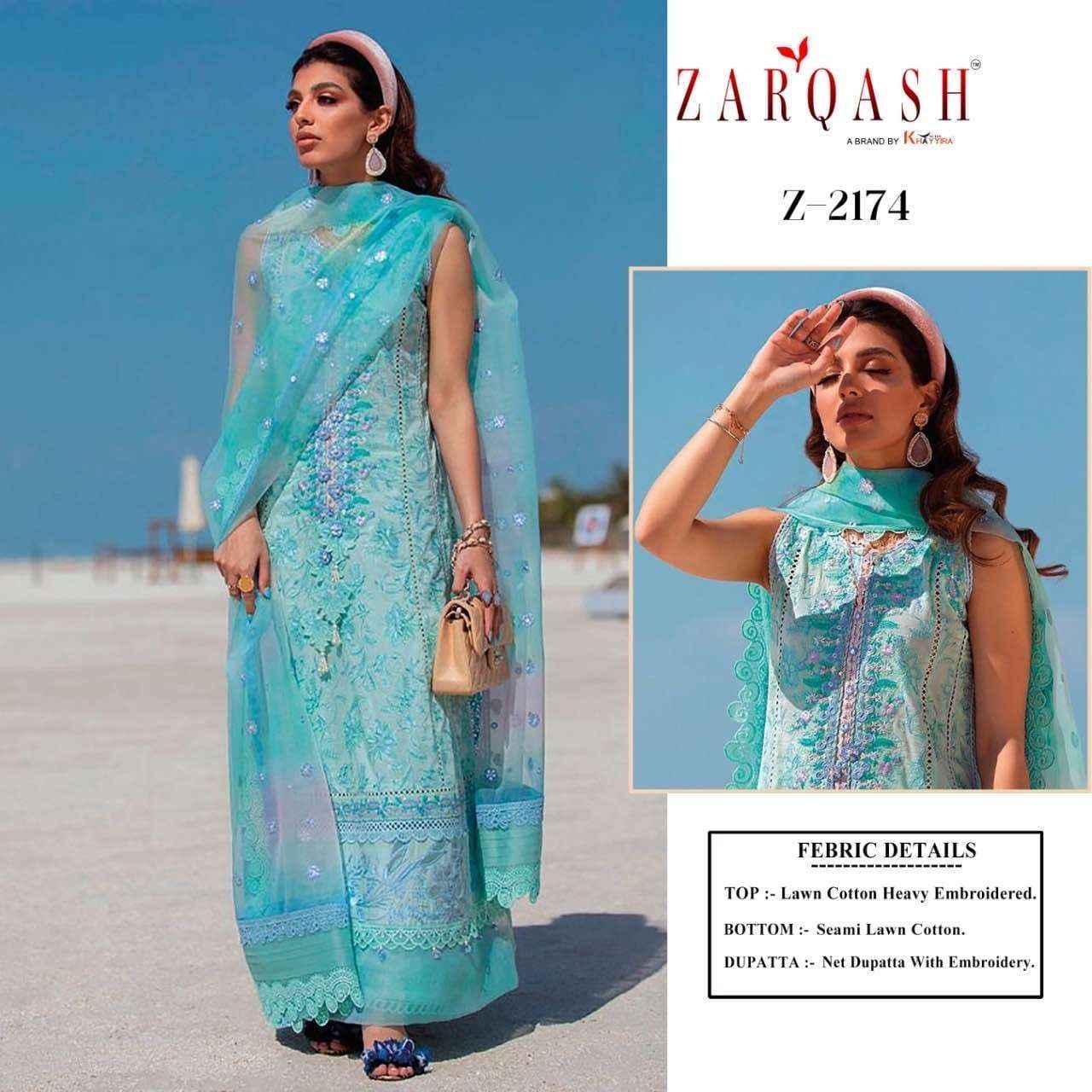 Zarqash Aziz Luxury Lawn Cotton Dress Material 4 pcs Catalogue