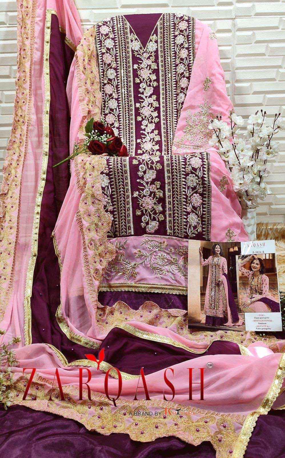 Zarqash Z 3034 B Georgette Dress Material 1 pcs Catalogue