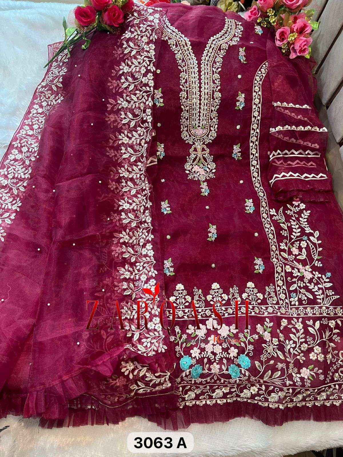Zarqash Z 3063 Georgette Dress Material 4 pcs Catalogue