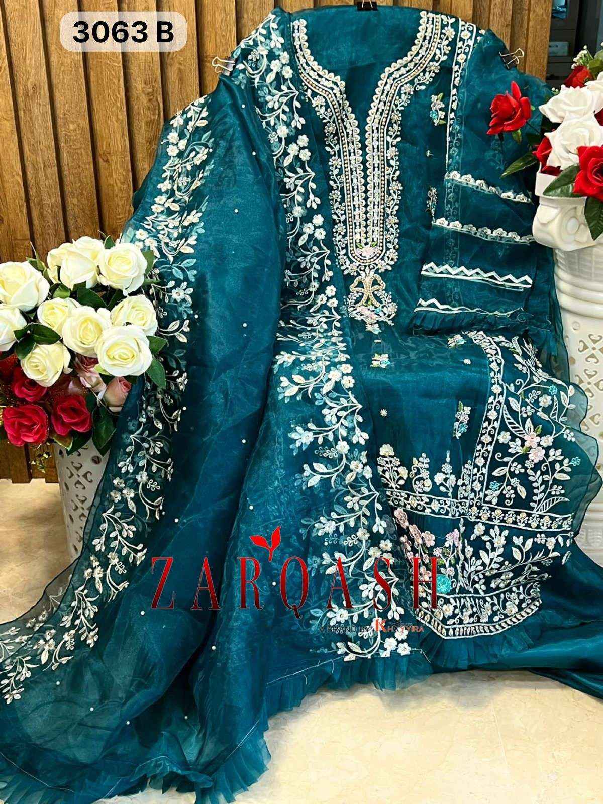 Zarqash Z 3063 Georgette Dress Material 4 pcs Catalogue