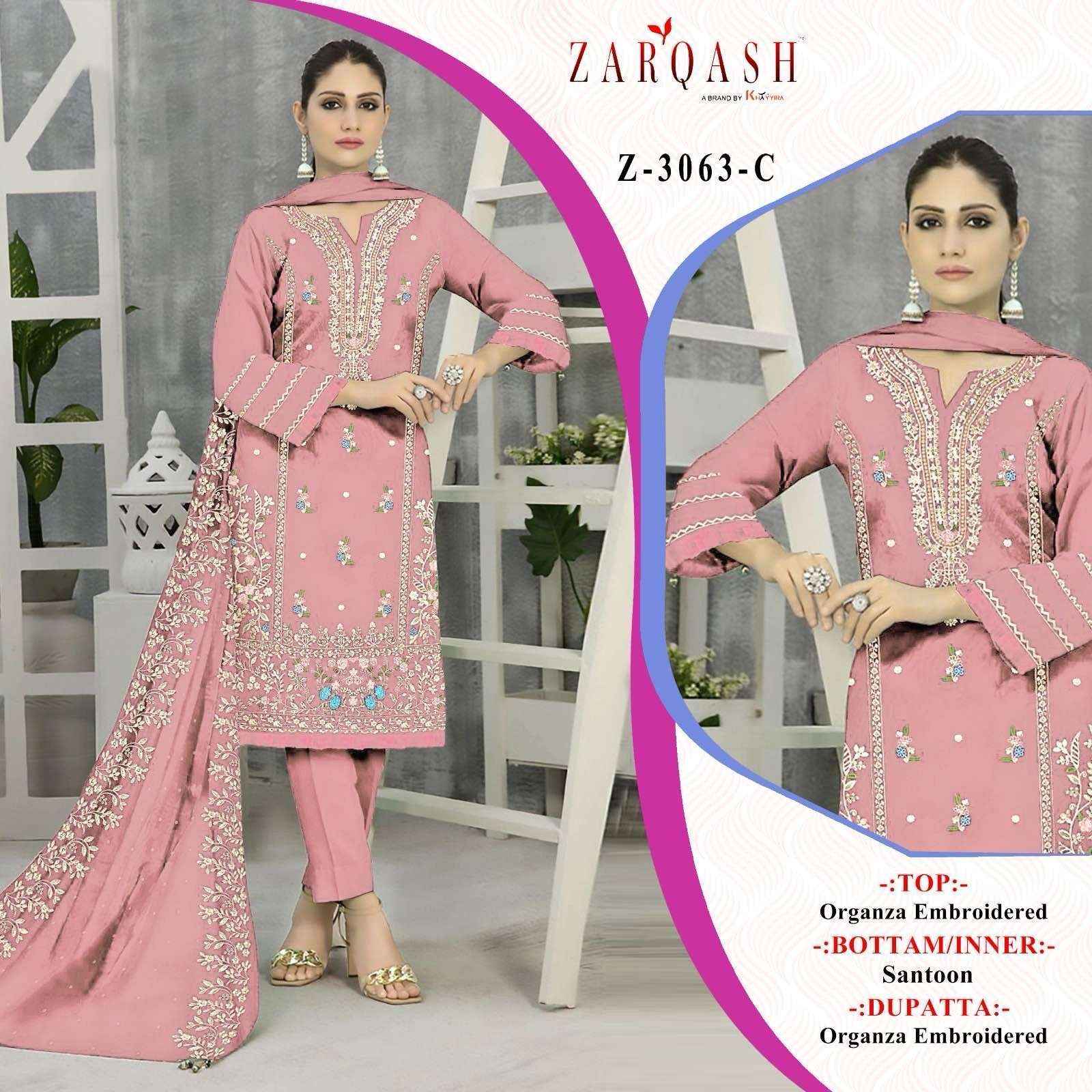 Zarqash Z 3063 Georgette Dress Material 4 pcs Catalogue