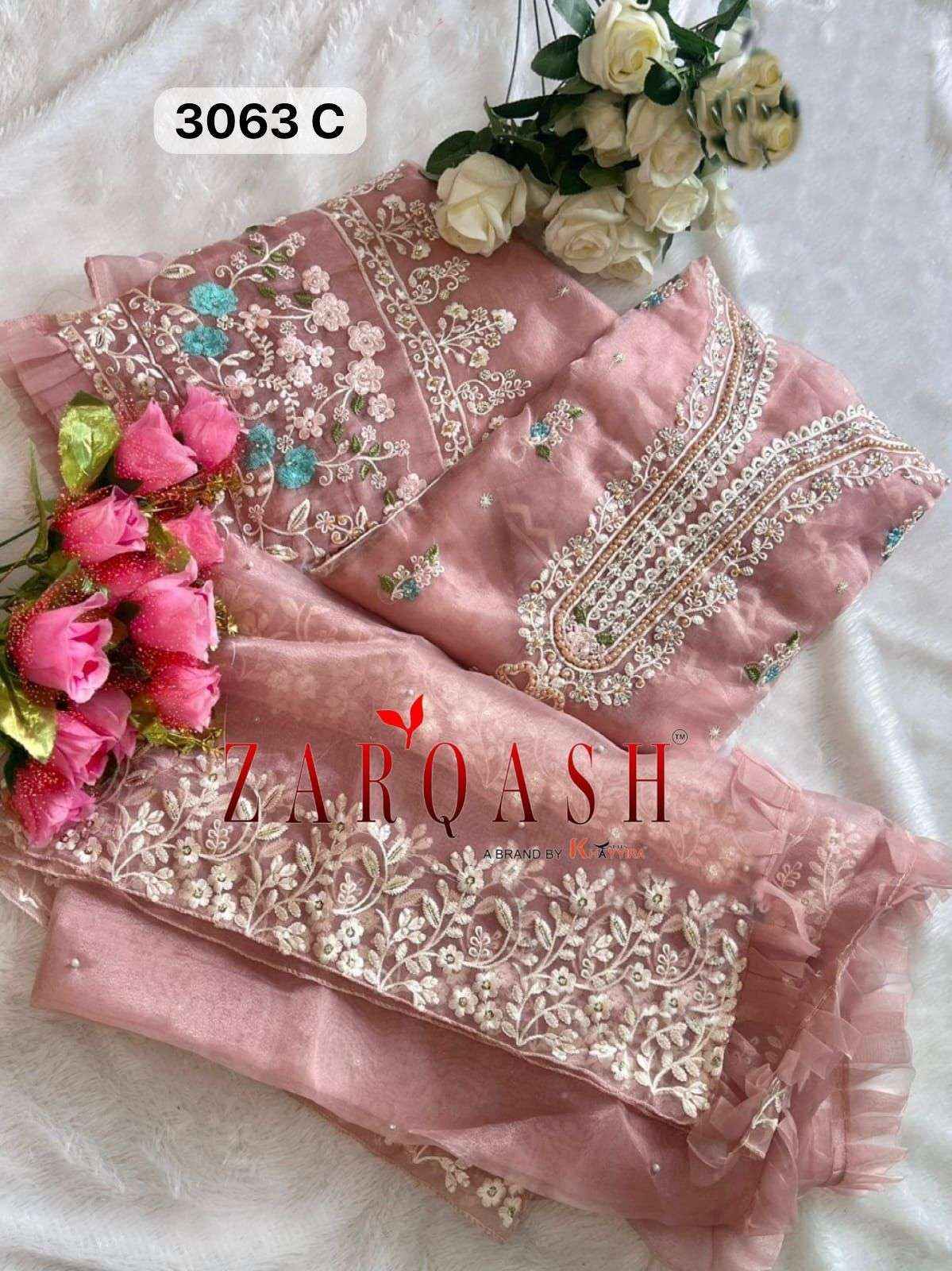 Zarqash Z 3063 Georgette Dress Material 4 pcs Catalogue