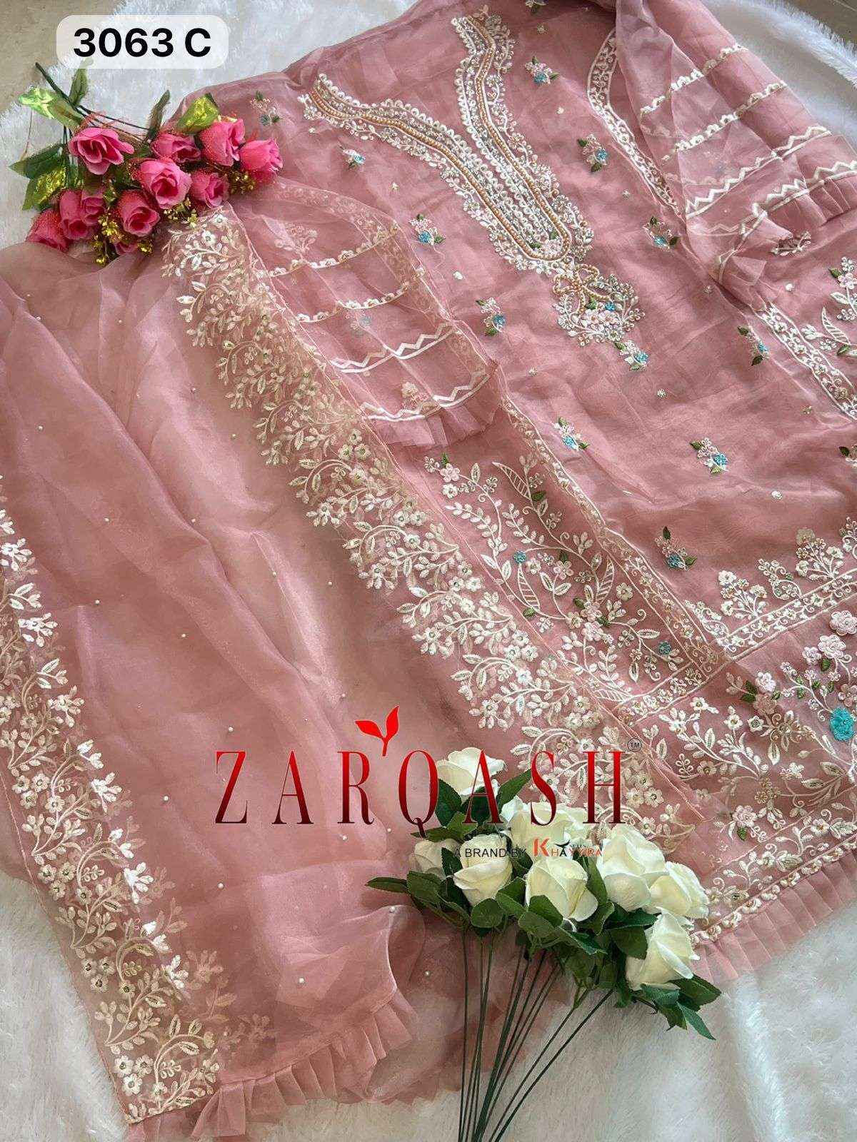 Zarqash Z 3063 Georgette Dress Material 4 pcs Catalogue