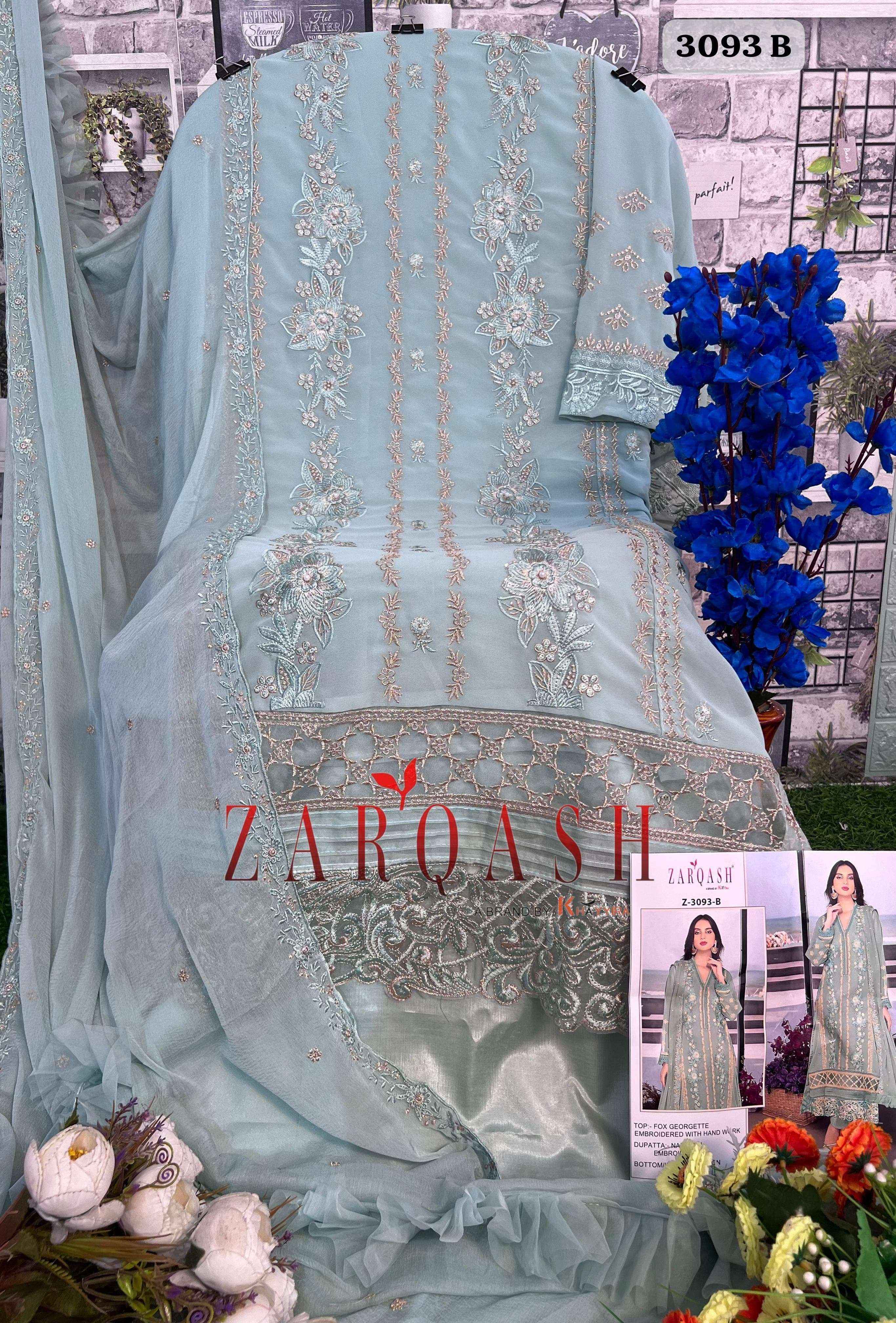 Zarqash Z 3093 Georgette Dress Material 4 pcs Catalogue