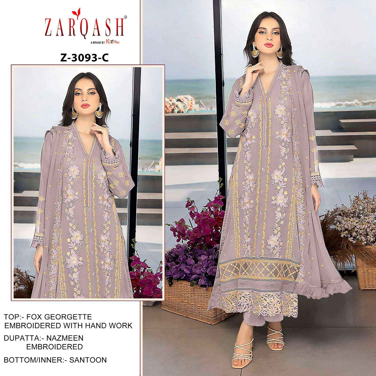 Zarqash Z 3093 Georgette Dress Material 4 pcs Catalogue