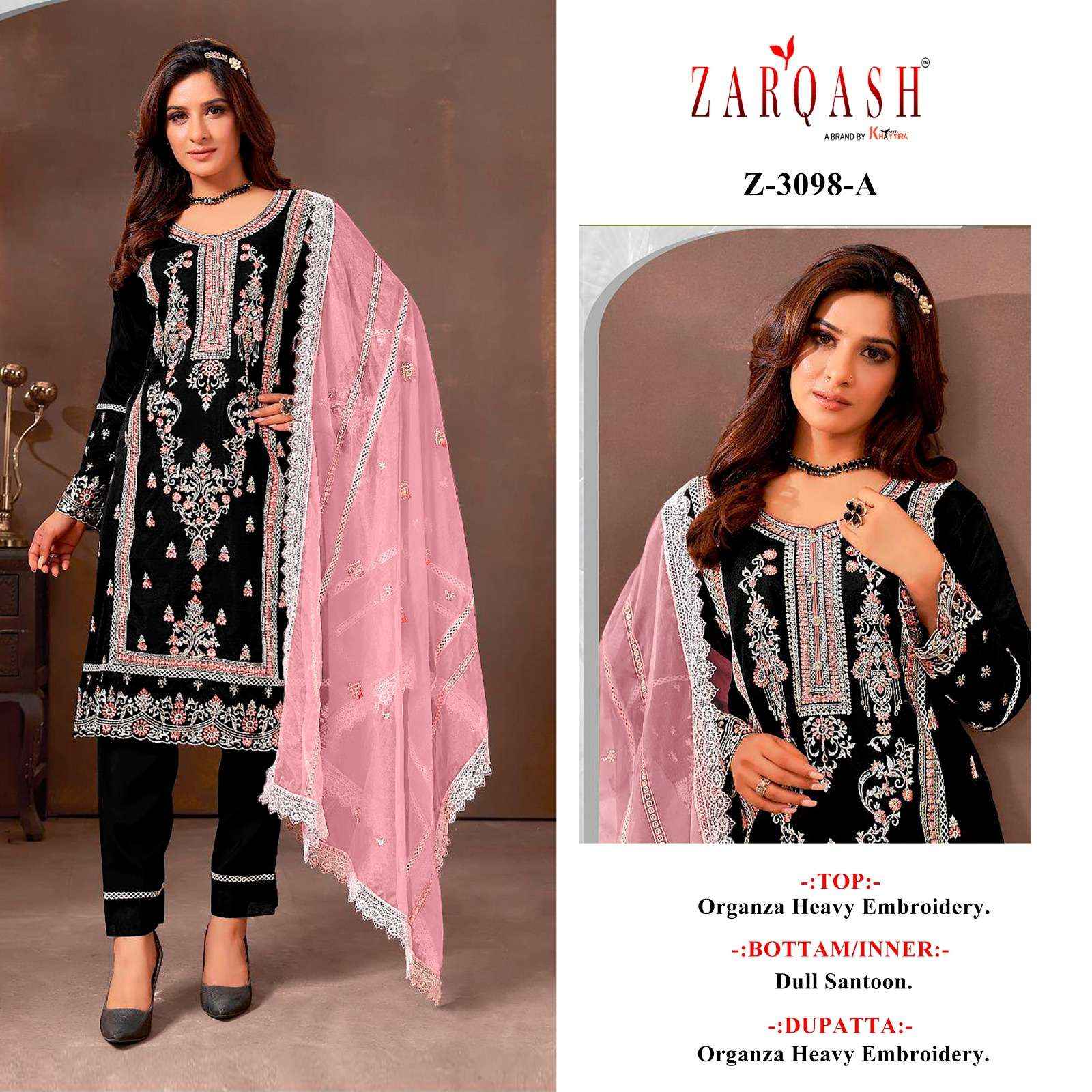Zarqash Z 3098 Georgette Dress Material 4 pcs Catalogue