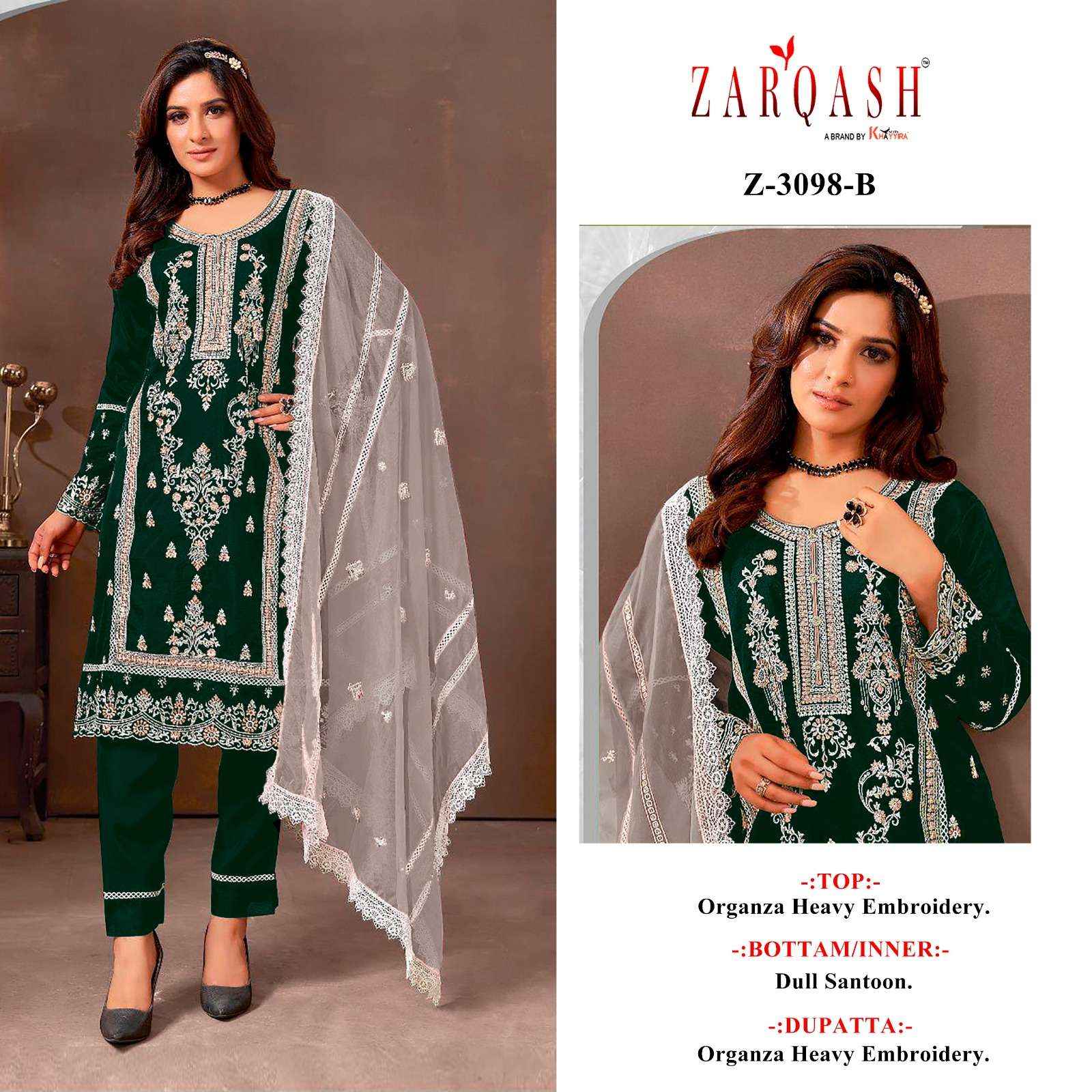 Zarqash Z 3098 Georgette Dress Material 4 pcs Catalogue