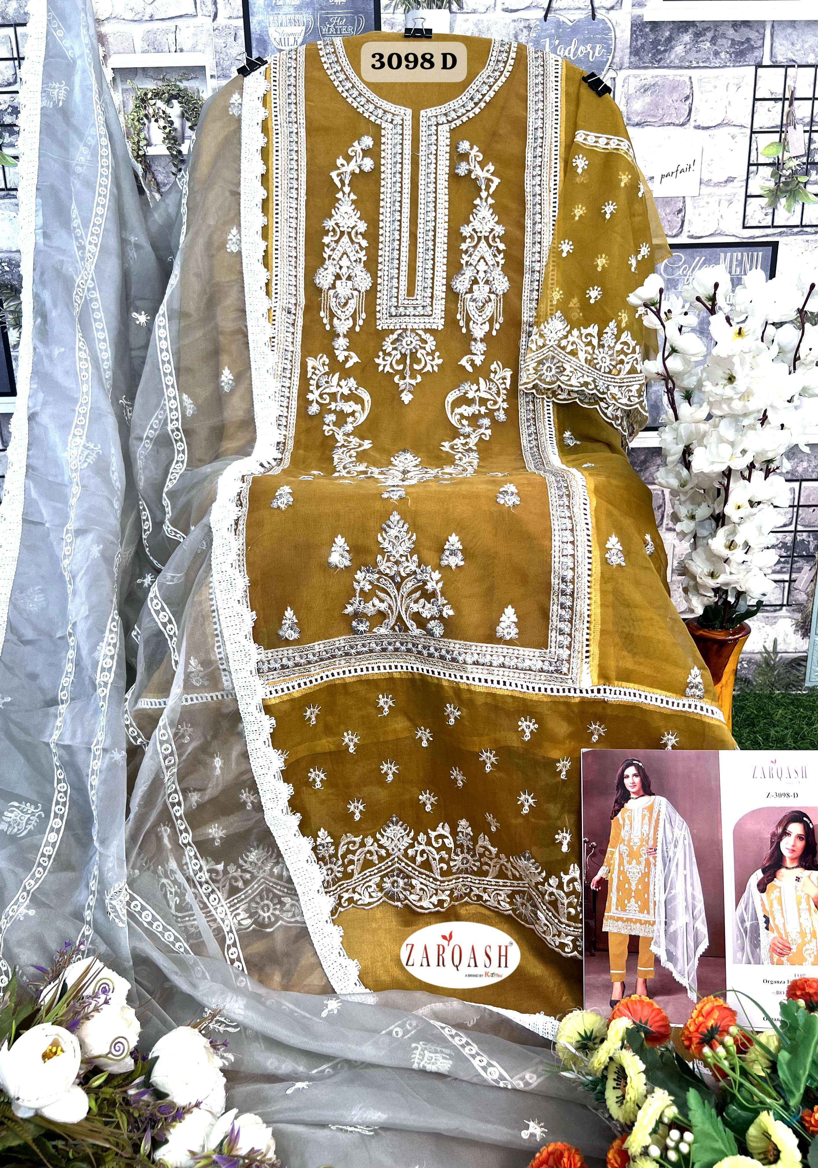 Zarqash Z 3098 Georgette Dress Material 4 pcs Catalogue
