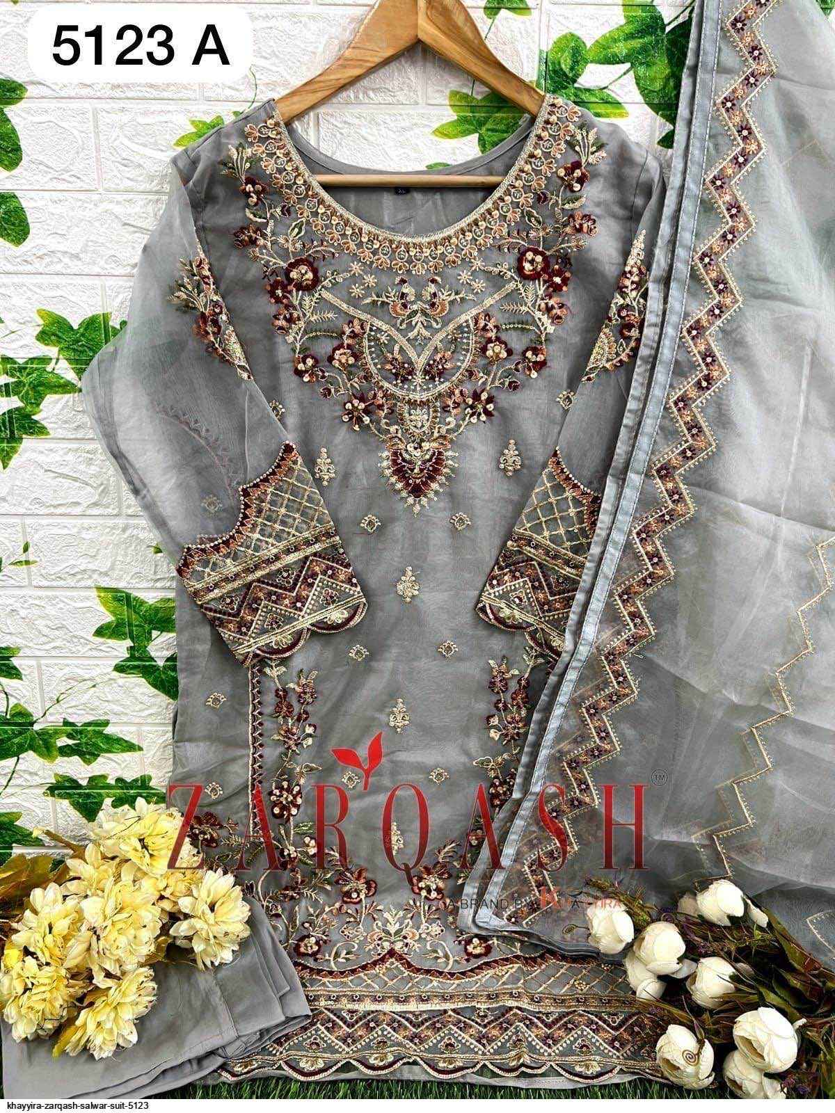 Zarqash Z 5123 Readymade Organza Dress 4 pcs Catalogue
