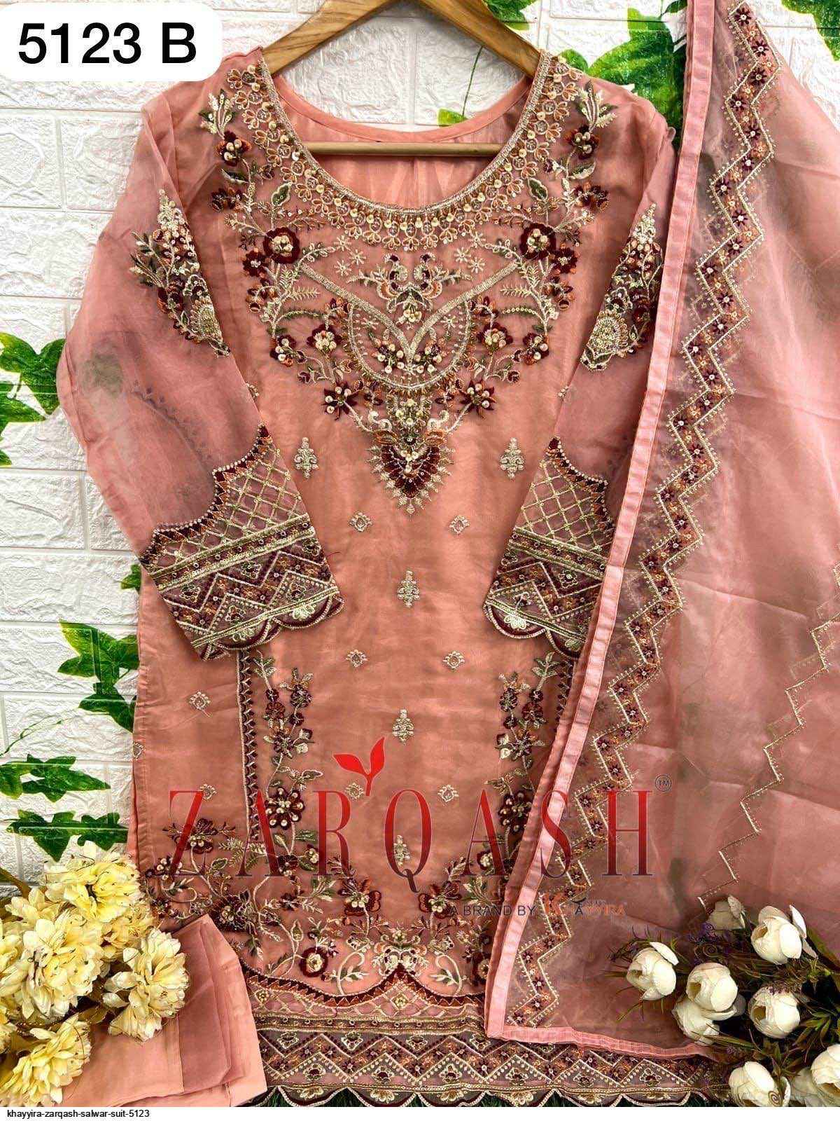 Zarqash Z 5123 Readymade Organza Dress 4 pcs Catalogue