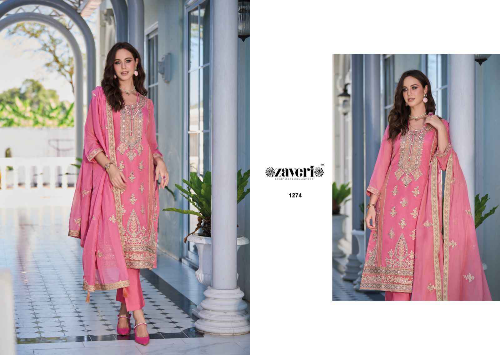 Zaveri Aakriti Readymade Organza Dress 2 pcs Cataloge
