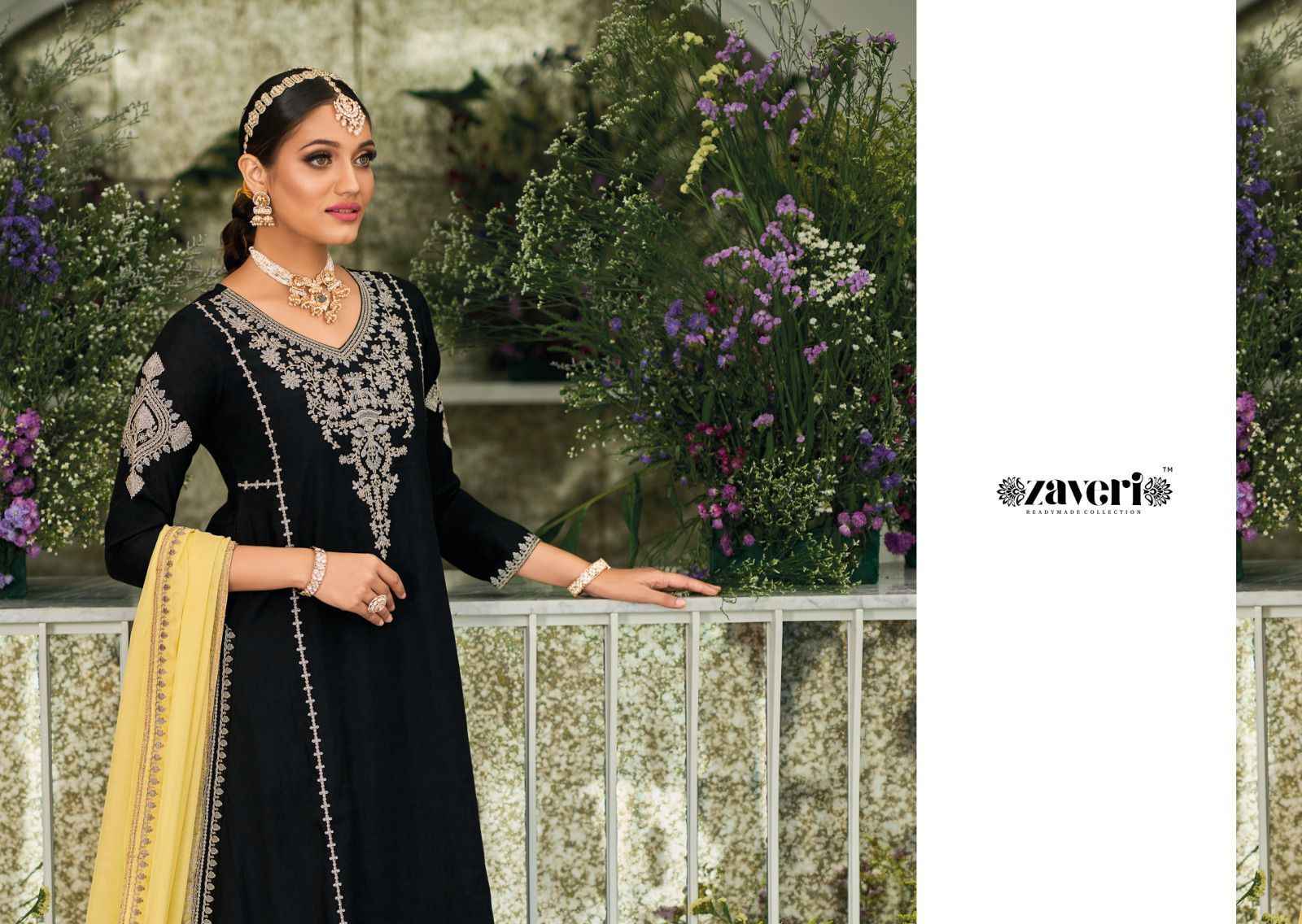Zaveri Black & White Vol 3 Readymade Silk Dress 2 pcs Catalogue