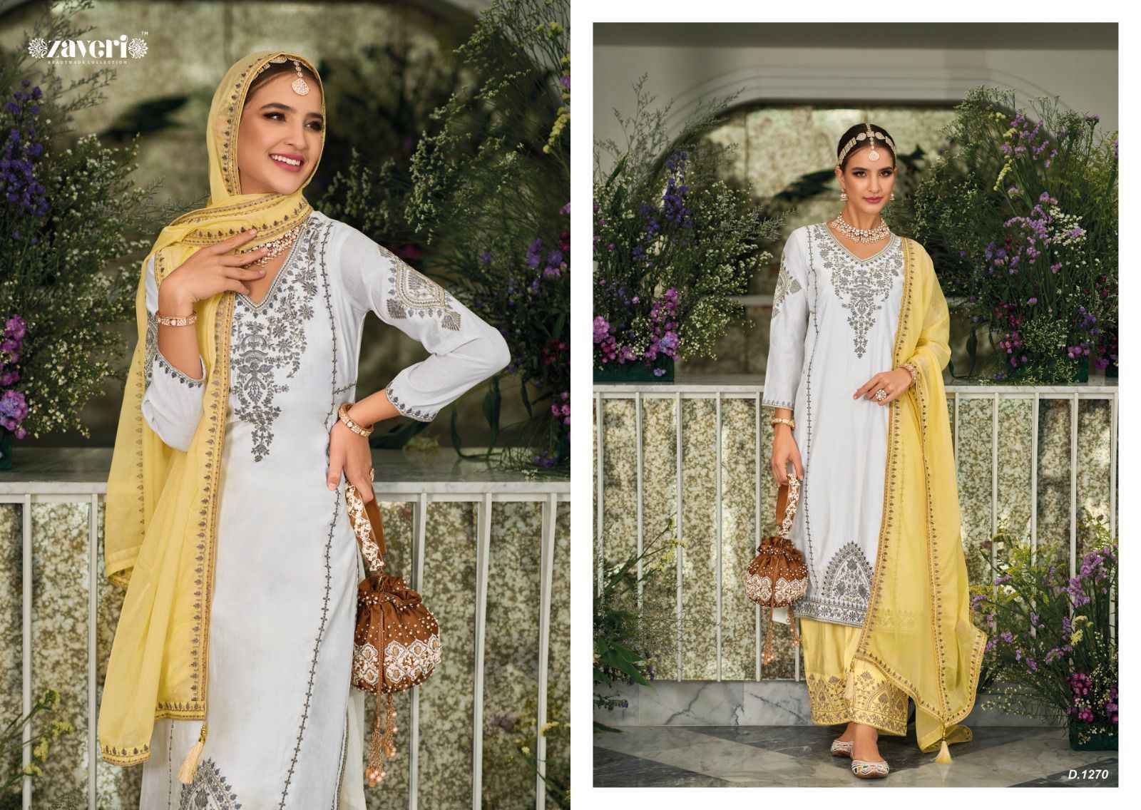 Zaveri Black & White Vol 3 Readymade Silk Dress 2 pcs Catalogue