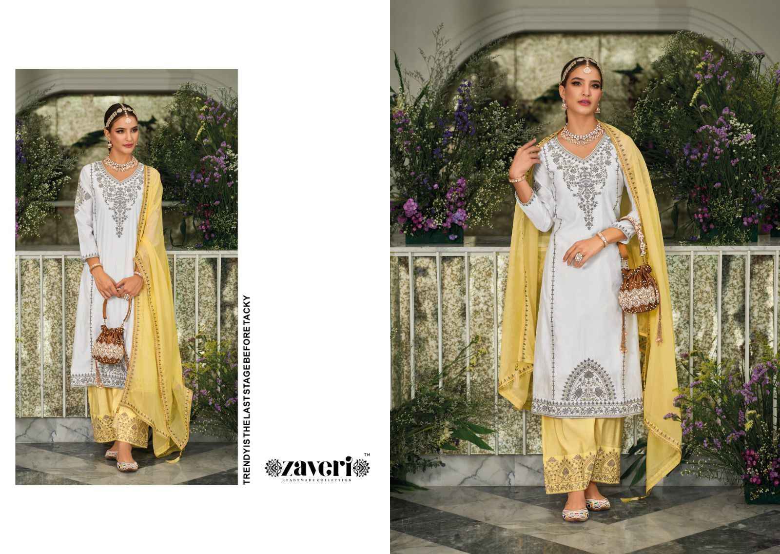 Zaveri Black & White Vol 3 Readymade Silk Dress 2 pcs Catalogue