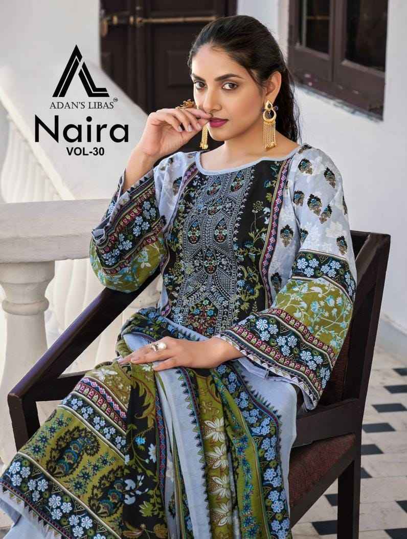 Adan Libas Naira Vol-30 Pure Cotton Dress Material 10 Pc Catalog