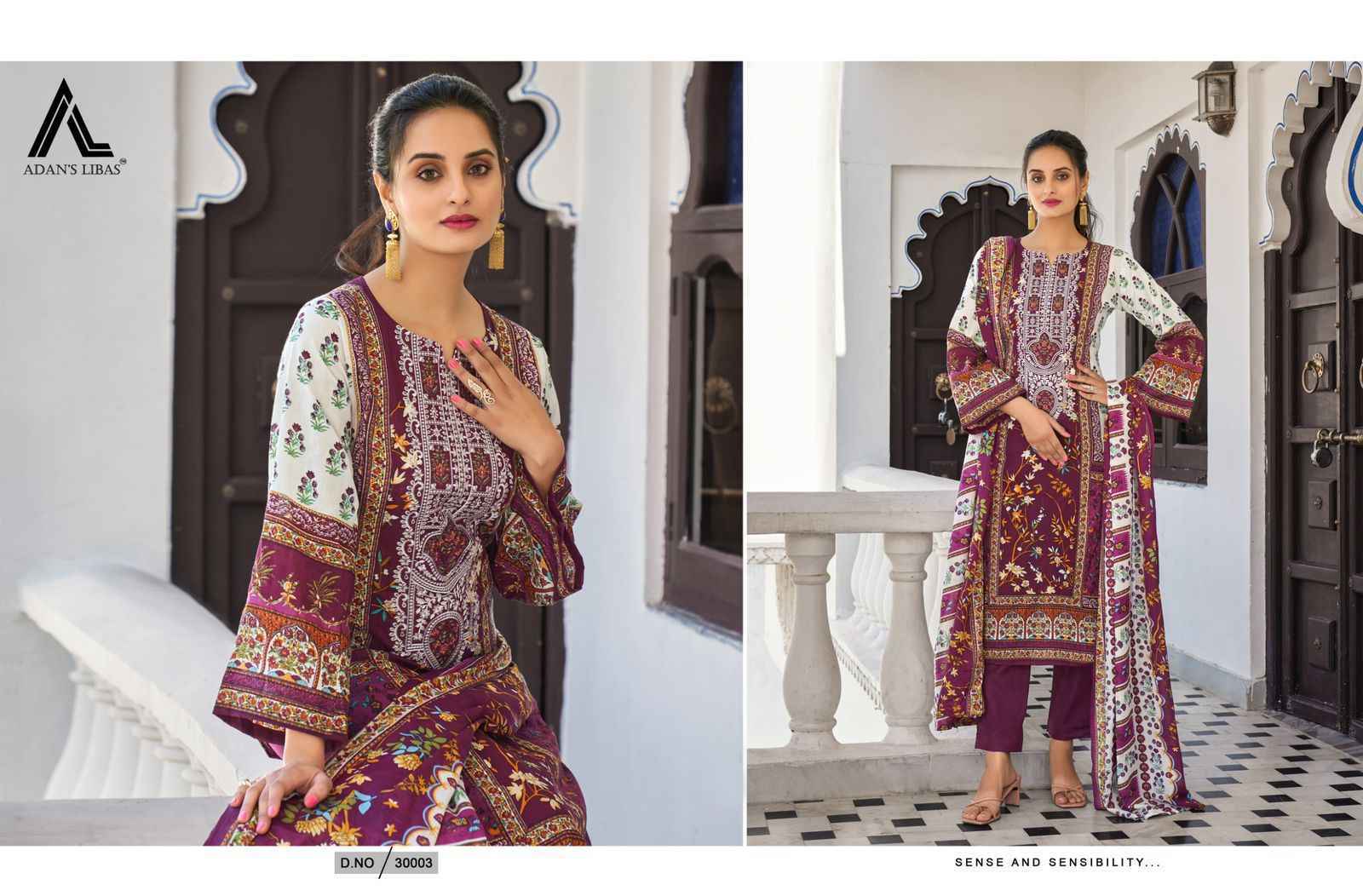 Adan Libas Naira Vol-30 Pure Cotton Dress Material 10 Pc Catalog