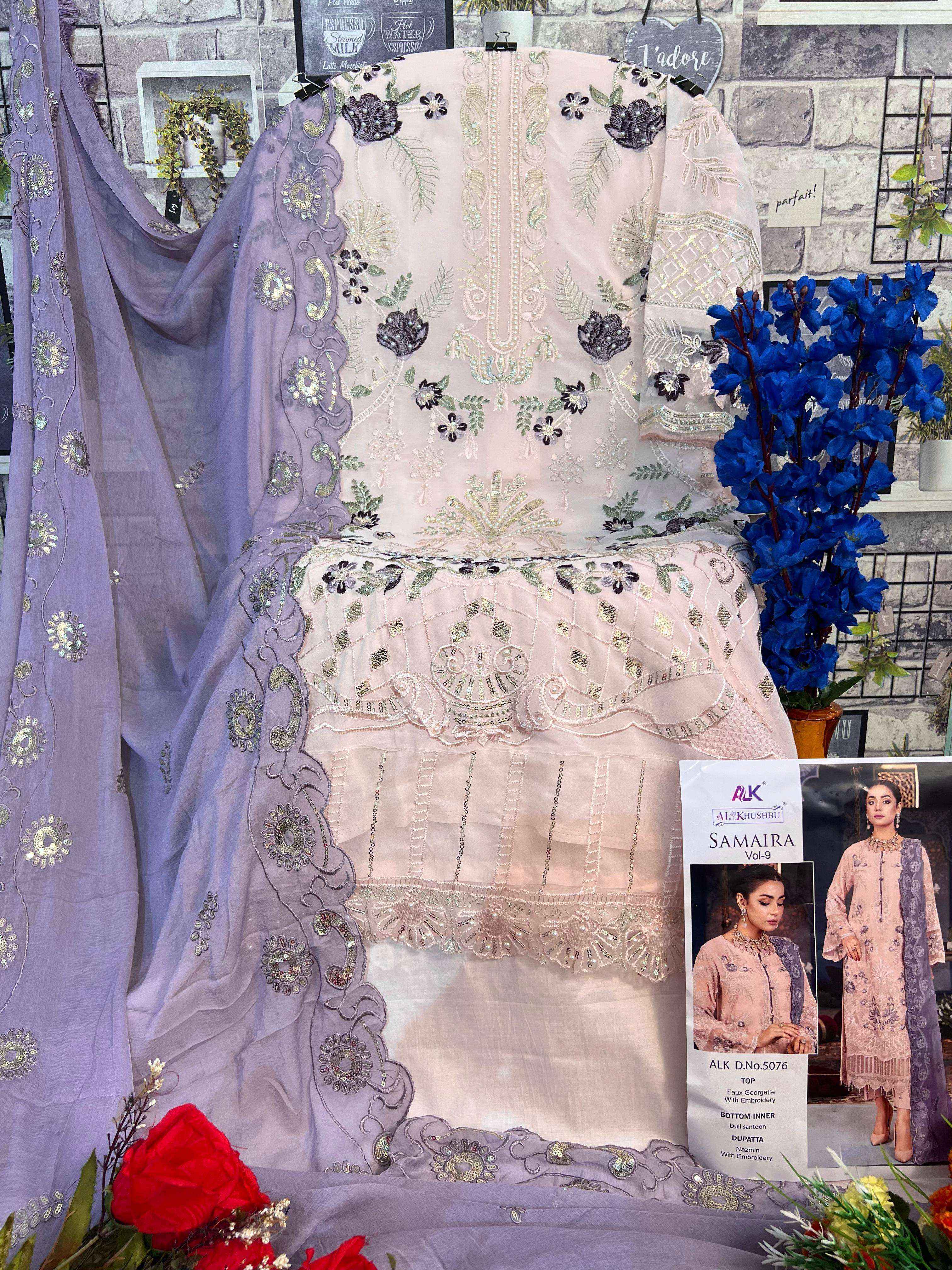 Al Khushbu Samaira Vol 9 Georgette Dress Material 3 pcs Catalogue