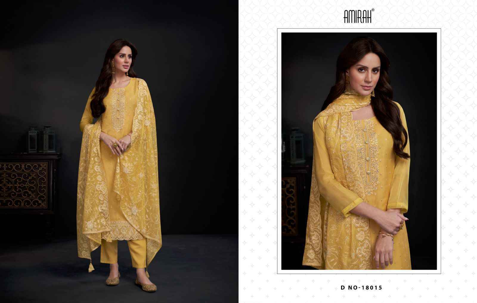 Amirah Ayra Organza Dress Material 5 pcs Catalogue