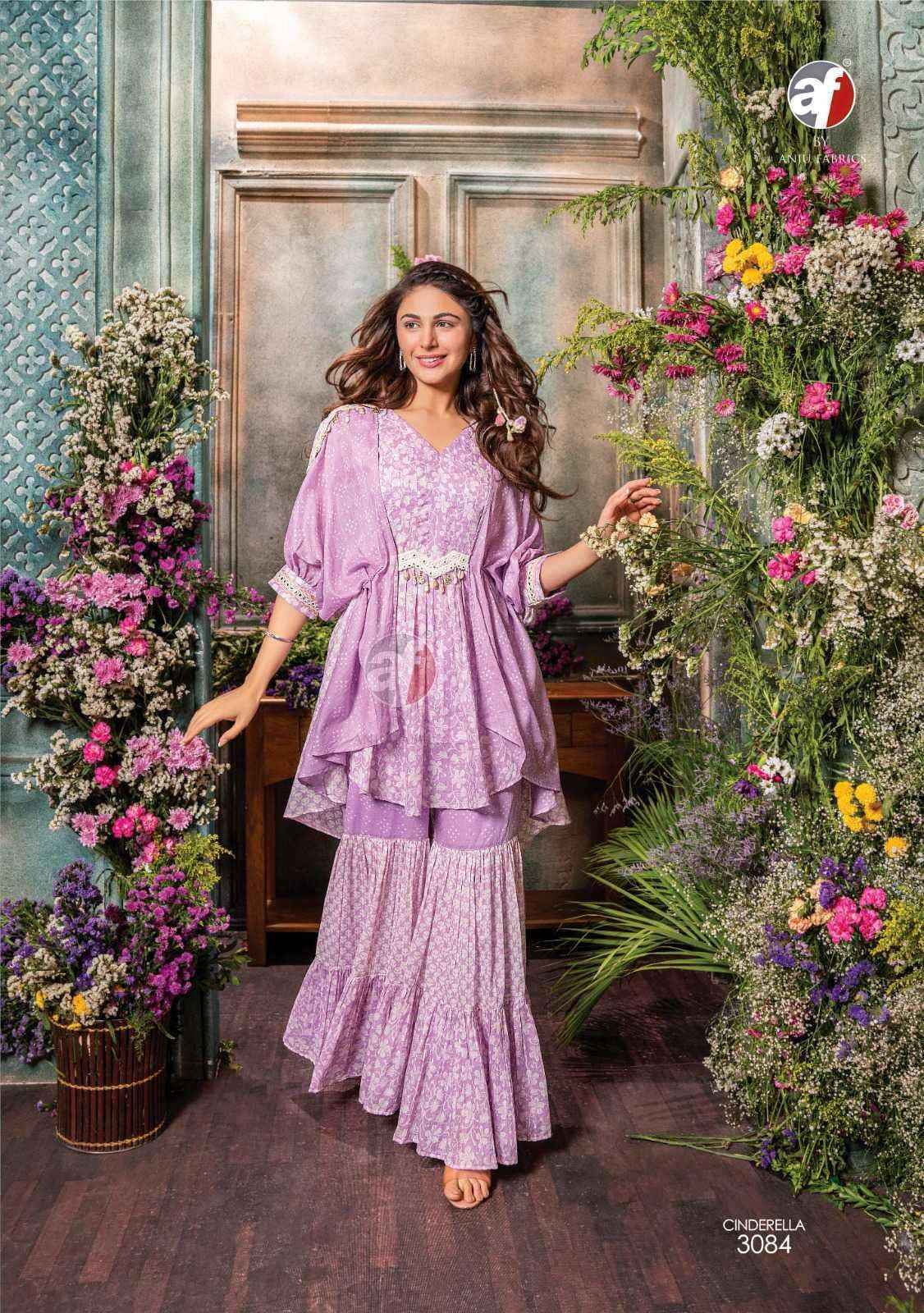 Anju Fab Cindrella Vol-3 Pure Cotton Sharara Readymade Suit 4 Pc Catalog