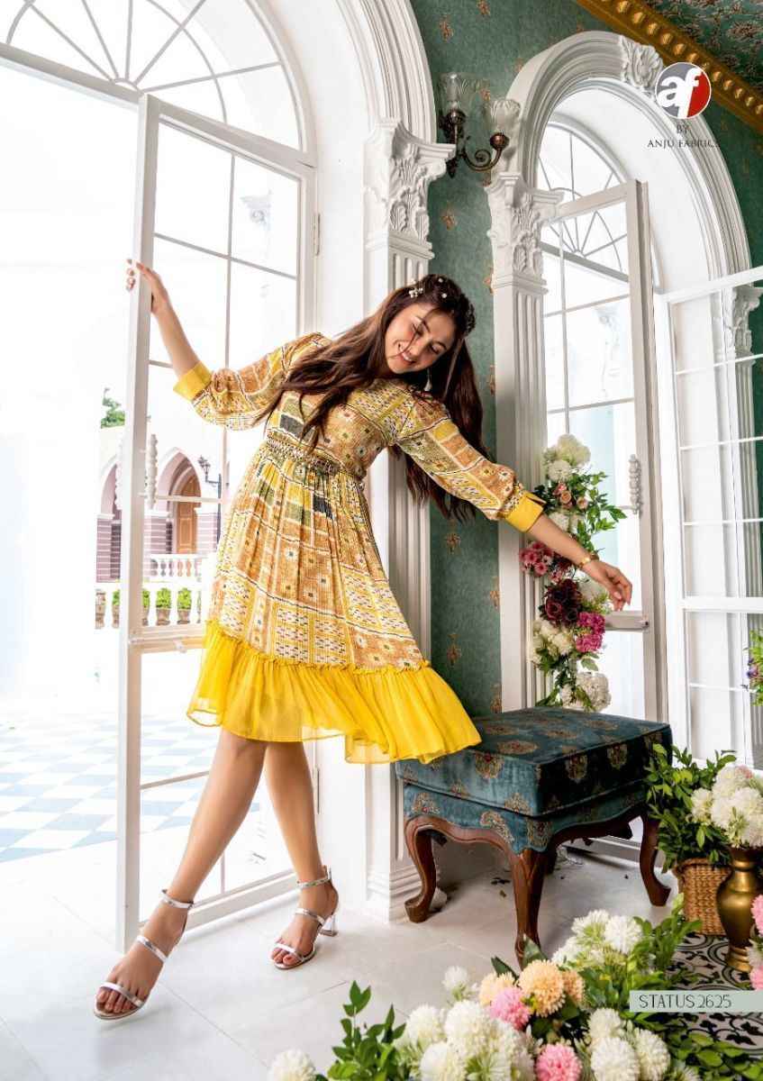 Anju Fabrics Status Georgette Party Wear Kurty 6 pcs Catalogue