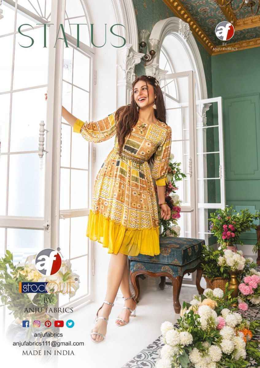 Anju Fabrics Status Georgette Party Wear Kurty 6 pcs Catalogue