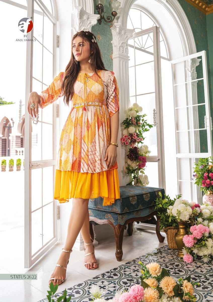 Anju Fabrics Status Georgette Party Wear Kurty 6 pcs Catalogue