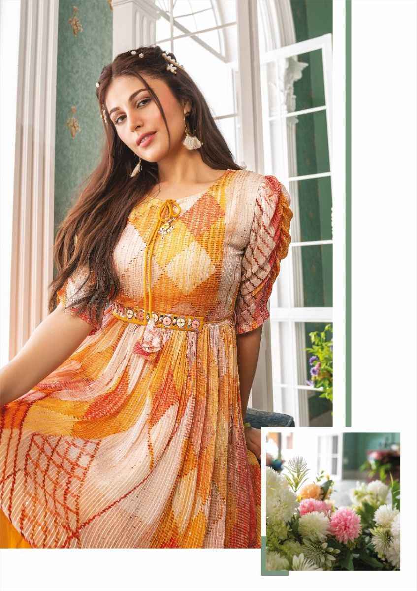 Anju Fabrics Status Georgette Party Wear Kurty 6 pcs Catalogue