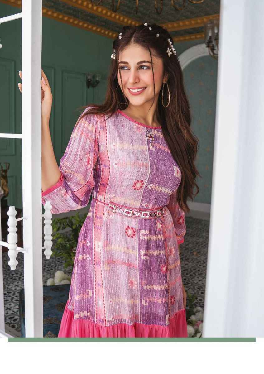 Anju Fabrics Status Georgette Party Wear Kurty 6 pcs Catalogue