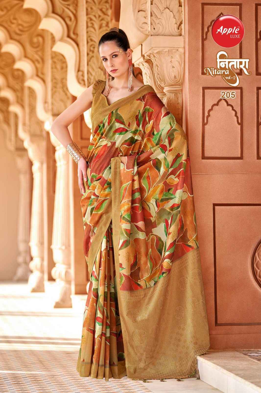 Apple Nitara Vol-2 Knite Cotton Saree 8 Pc Catalog