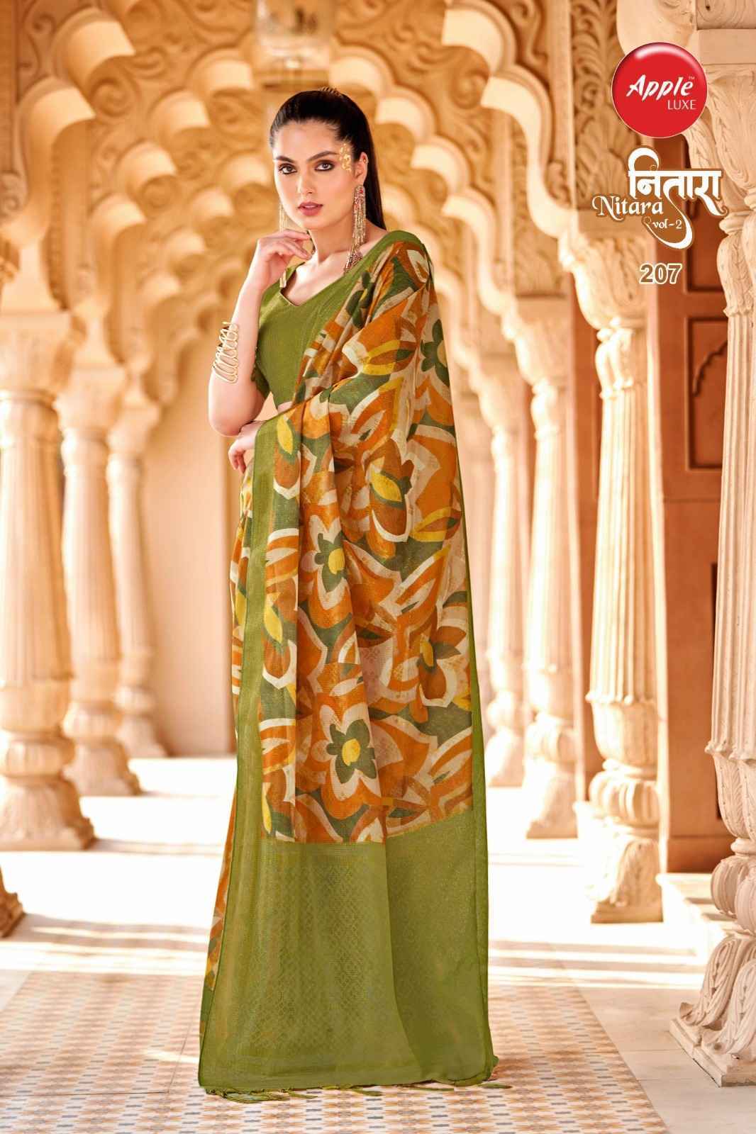 Apple Nitara Vol-2 Knite Cotton Saree 8 Pc Catalog