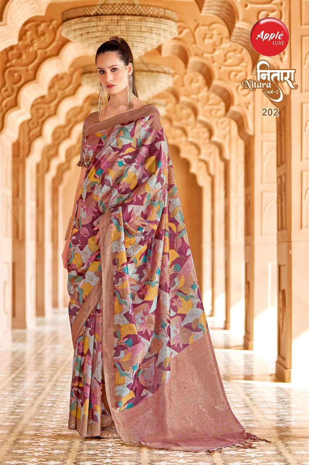 Apple Nitara Vol-2 Knite Cotton Saree 8 Pc Catalog