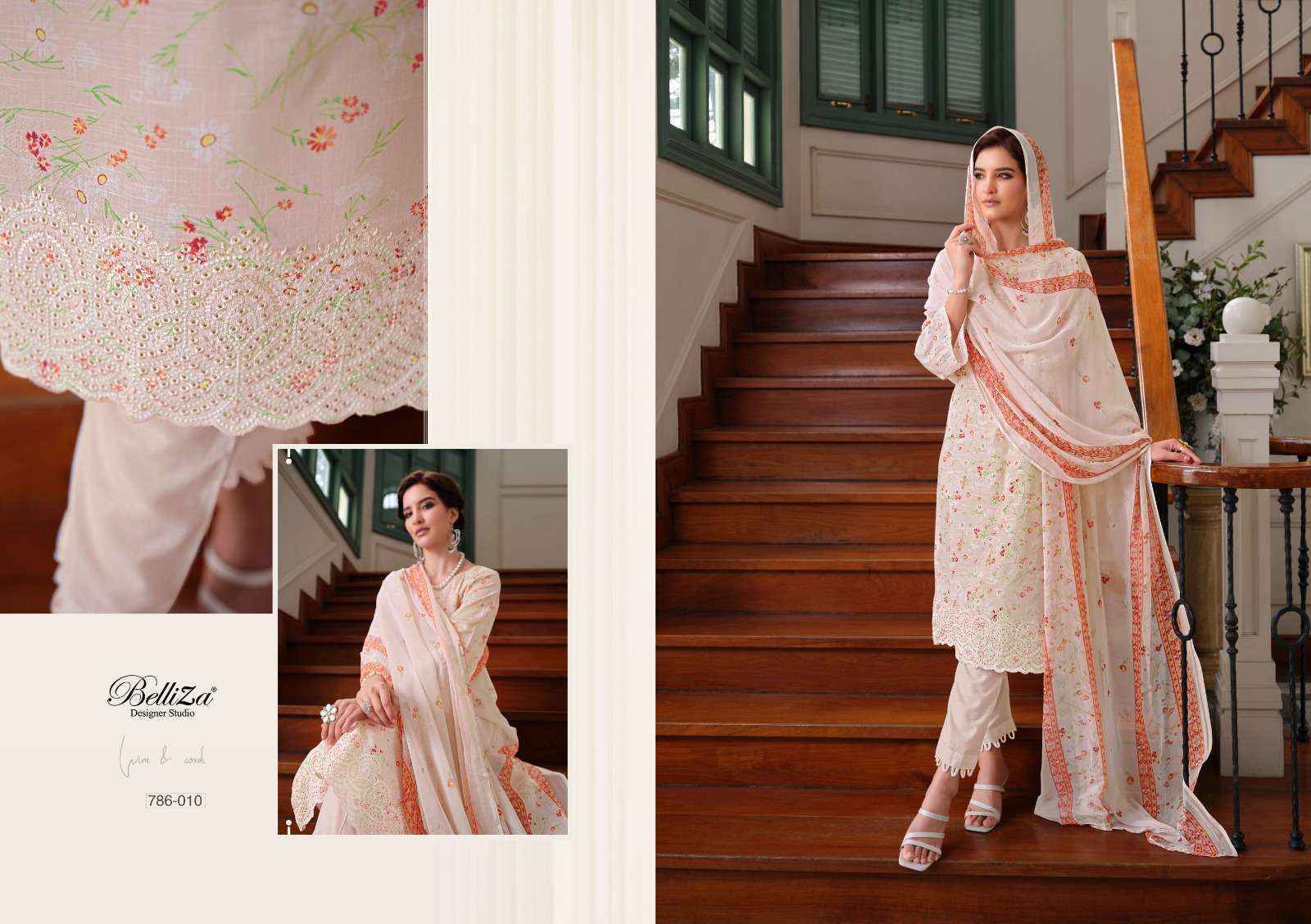 Belliza Florence Cotton Dress Material 10 pcs Catalogue