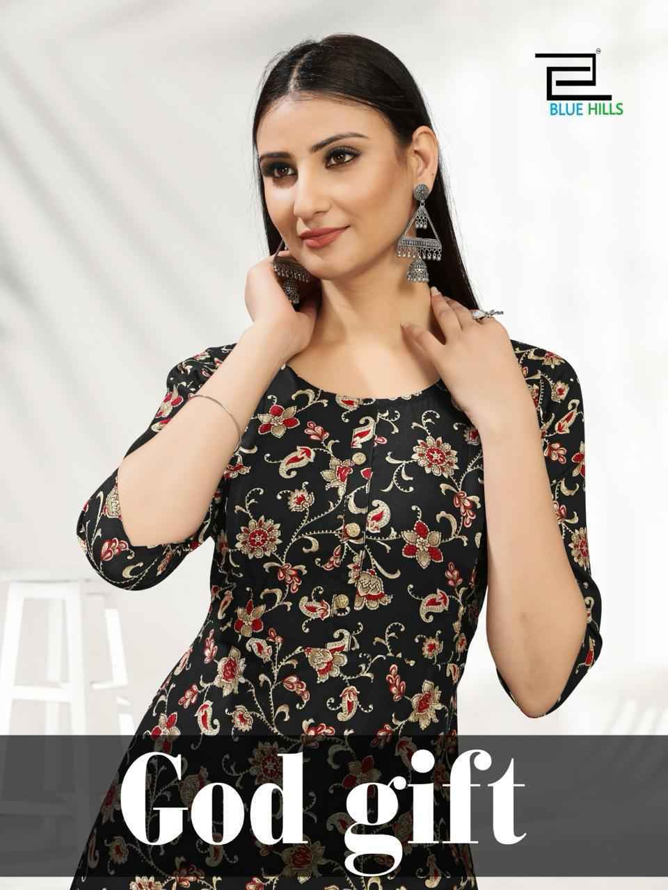 Blue Hills god Gift Rayon Feeding Kurti 4 Pc Catalog