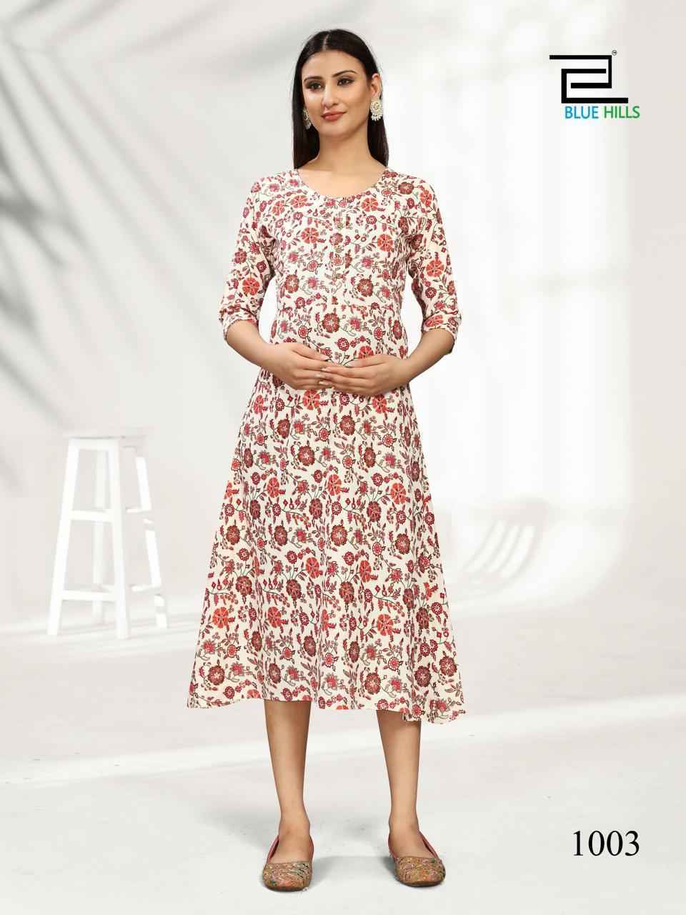 Blue Hills god Gift Rayon Feeding Kurti 4 Pc Catalog