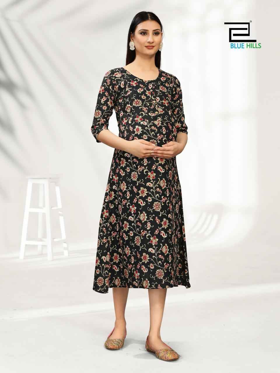 Blue Hills god Gift Rayon Feeding Kurti 4 Pc Catalog