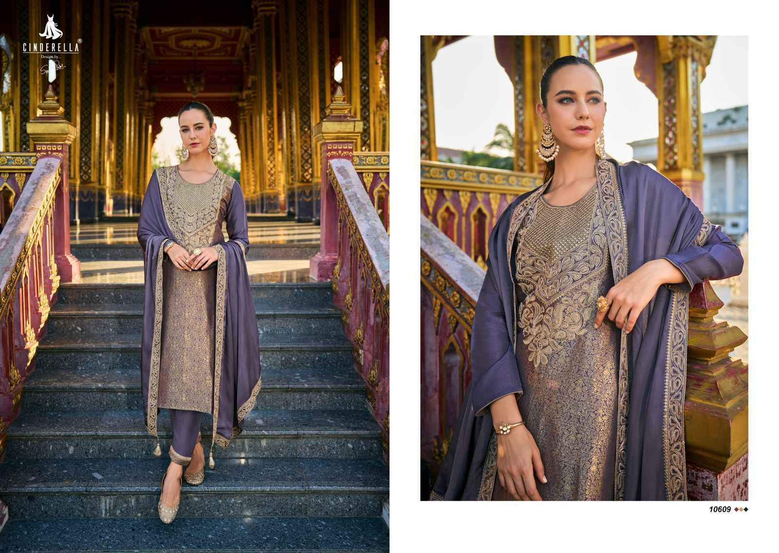 Cindrella Kimkhab Pure Banarasi Silk Dress Material 6 Pc Catalog