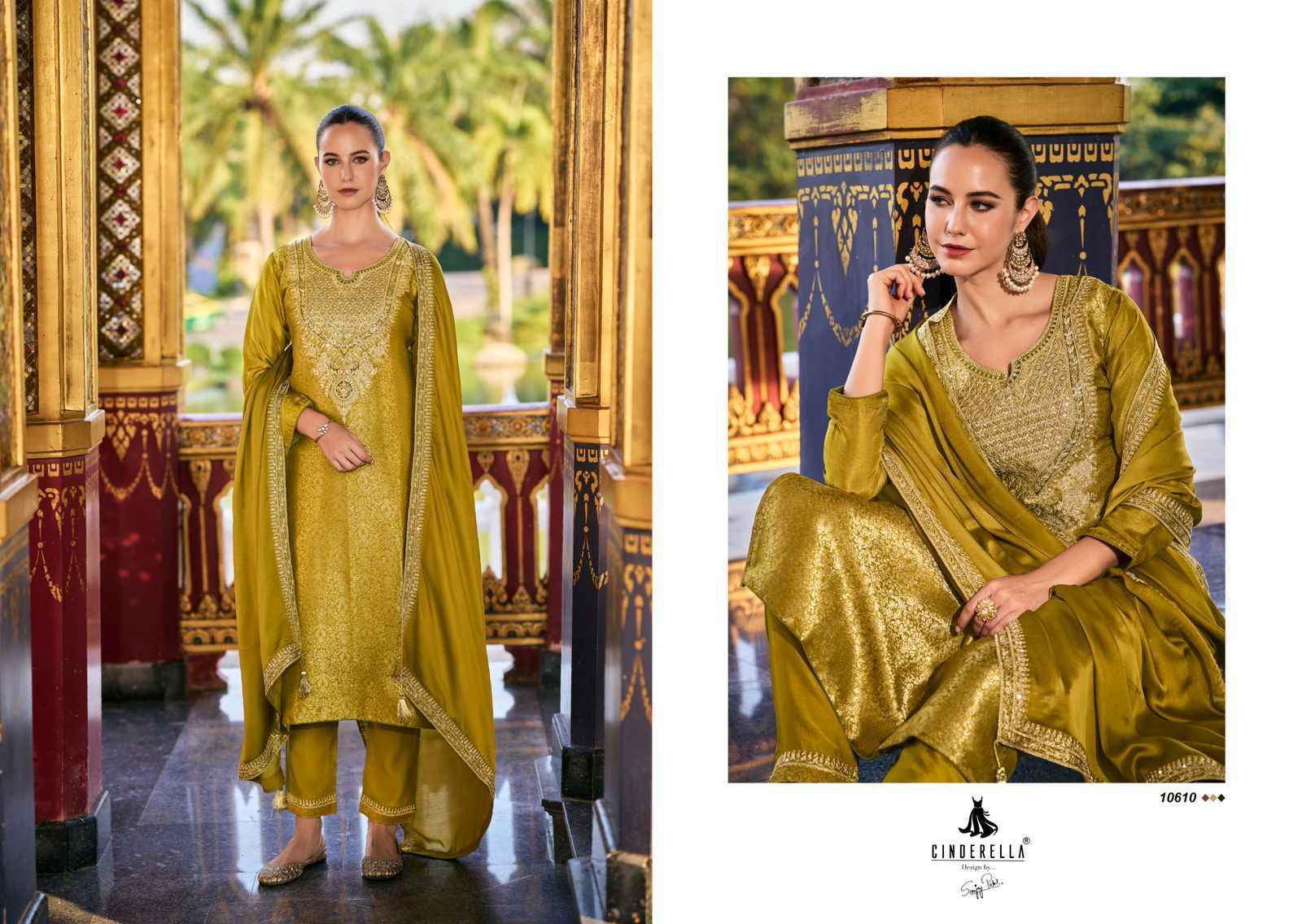 Cindrella Kimkhab Pure Banarasi Silk Dress Material 6 Pc Catalog