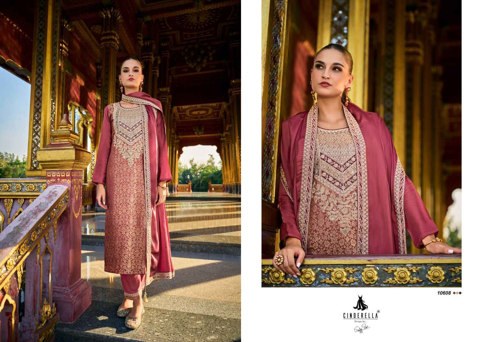 Cindrella Kimkhab Pure Banarasi Silk Dress Material 6 Pc Catalog